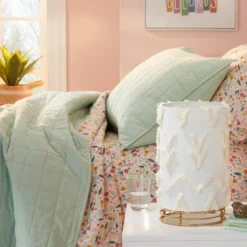 Boho Rattan Cylinder Kids' Nightlight - Pillowfort™