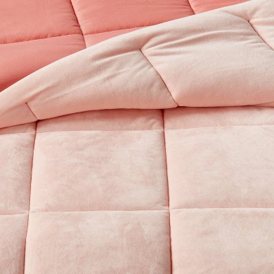 Full/Queen Kids' Comforter Set Windowpane Velvet Pink - Pillowfort⢠- Image 2