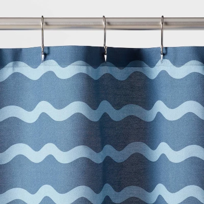 Wave Kids' Shower Curtain Blue - Pillowfort™ - Image 2