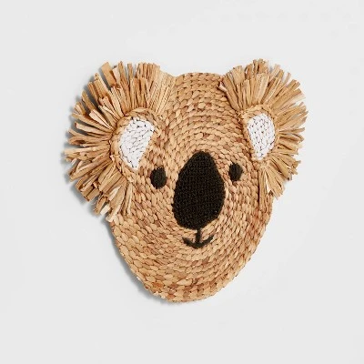 Water Hyacinth Koala Head Kids' Wall Decor Natural - Pillowfort™ - Image 2