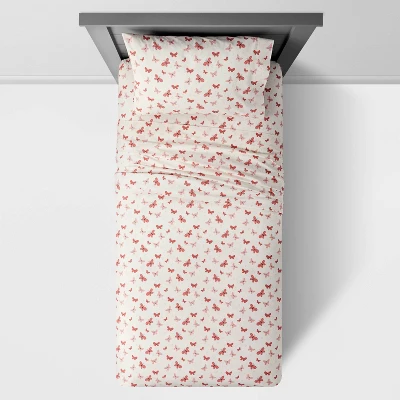 Butterfly Cotton Kids' Sheet Set Rose - Pillowfort™ - Image 2