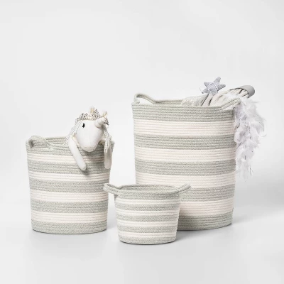 Striped Coiled Kids' Rope Basket - Pillowfort™ - Image 3