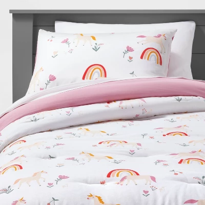 Unicorn Cotton Kids' Comforter Set - Pillowfort™ - Image 7