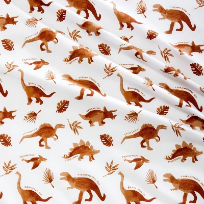 Dinosaur Cotton Kids' Sheet Set Watercolor Brown - Pillowfort™ - Image 2